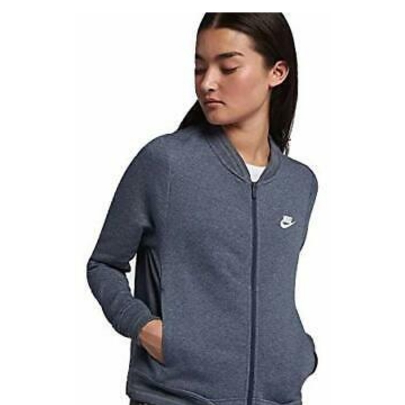 Nike women's fleece bomber slate blue full zip - Picture 5 of 7